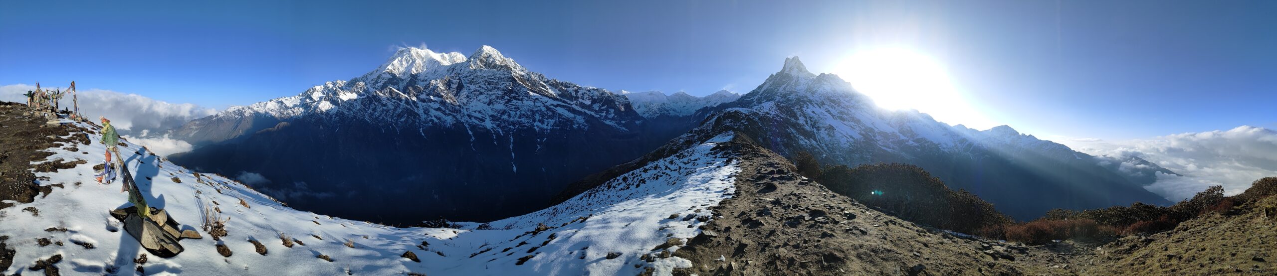 Mardi Himal, Annapurna south sunrise panorama